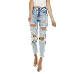 NWT KanCan Acid Wash High Rise Distressed Ankle Jeans